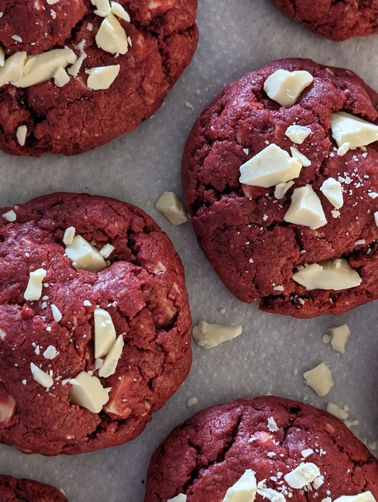 Interior de galleta Red Velvet con chocolate blanco
